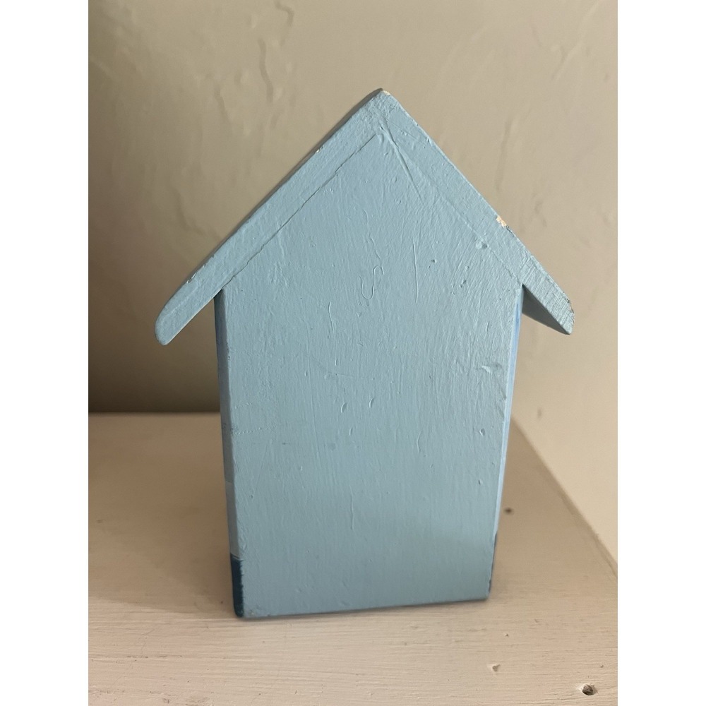 Lighthouse Painted Birdhouse Wood Figure Coastal Nautical Shelf Sitter Decor 5" - Picture 4 of 13